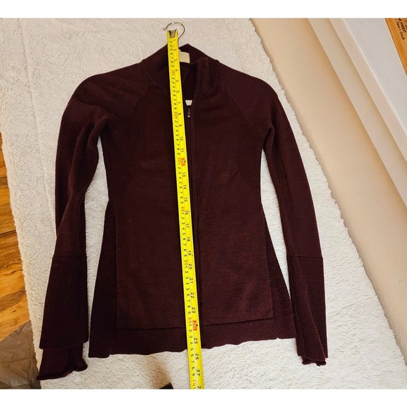 Lululemon 100% Merino Wool Full Zip Burgundy Jacket 2 - Picture 7 of 13